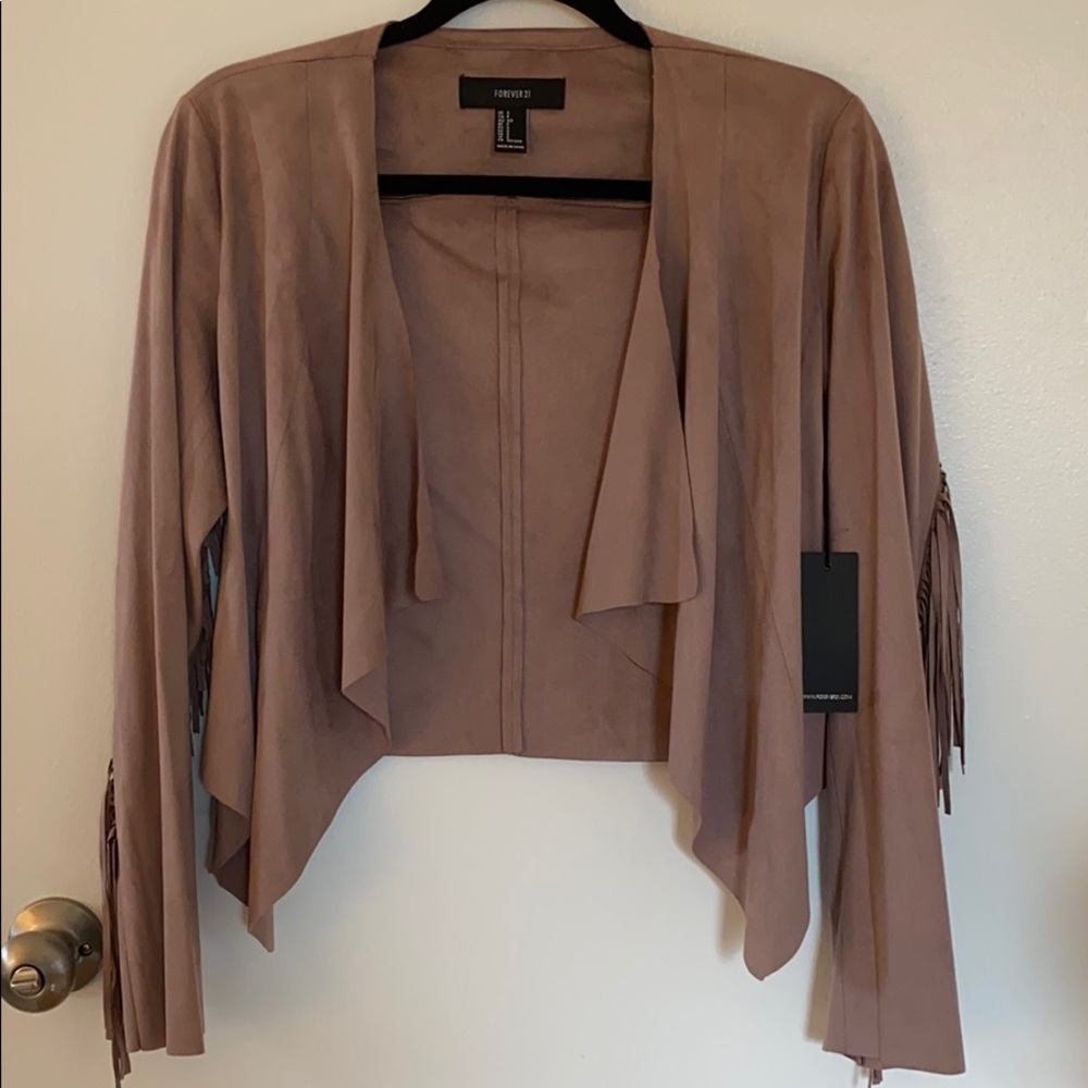 FRINGE faux suede wrap